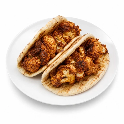 BJ's Restaurant & Brewhouse Enlightened Barbacoa Cauliflower Pita Tacos