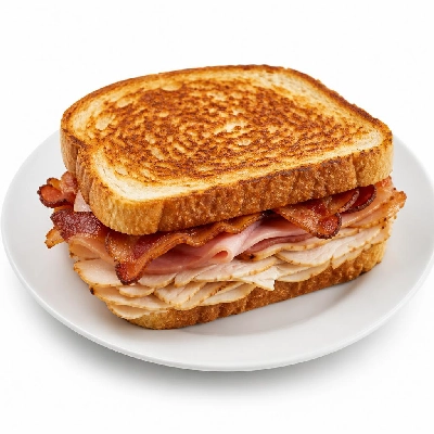 BJ's Restaurant & Brewhouse Enlightened Entrees Grilled Turkey Bacon Ham Sandwich