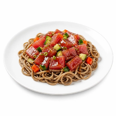 BJ's Restaurant & Brewhouse Enlightened Pacific Poke Soba Noodles