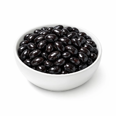 Black beans boiled without salt