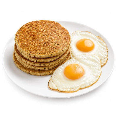Black Bear Diner Breakfast Bear's Choice 7-Grain Pancake and Eggs