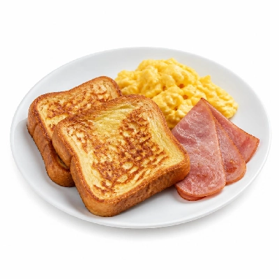 Black Bear Diner Breakfast Bear's Choice French Toast and Eggs with Ham