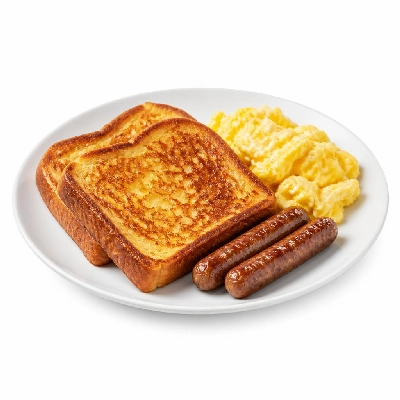 Black Bear Diner Breakfast Bear's Choice French Toast and Eggs with Sausage Links