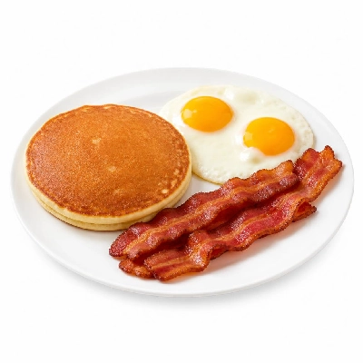 Black Bear Diner Breakfast Bear's Choice Pancake and Eggs with Bacon