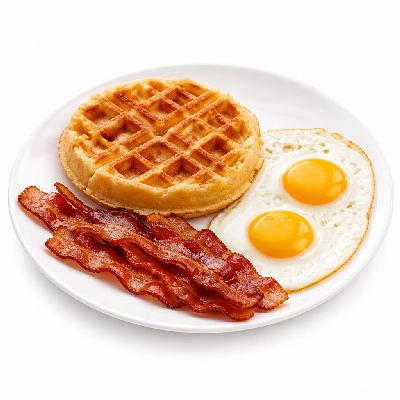 Black Bear Diner Breakfast Bear's Choice Waffle and Eggs with Bacon
