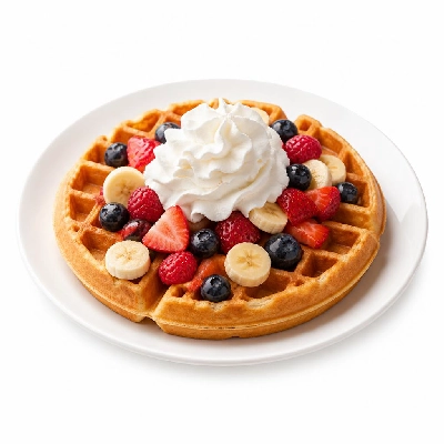 Black Bear Diner Breakfast Belgian Waffle W Fruit and Cream