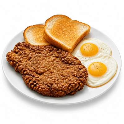 Black Bear Diner Breakfast Black Bear Standards Chicken Fried Steak & Eggs with Country Potatoes and Toast