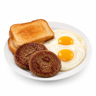 Black Bear Diner Breakfast Black Bear Standards Patty Sausage & Eggs with Country Potatoes and Toast