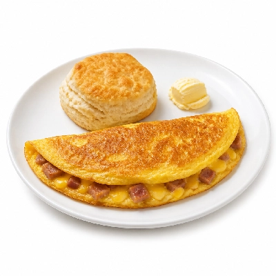 Black Bear Diner Breakfast Bruce's Meat Lover's Omelette Include Biscuit and Butter Blend