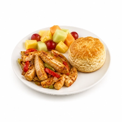 Black Bear Diner Breakfast Chicken Fajita Fruit Biscuit