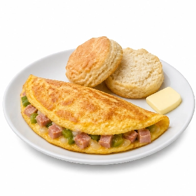 Black Bear Diner Breakfast Denver Omelette Include Biscuit and Butter Blend