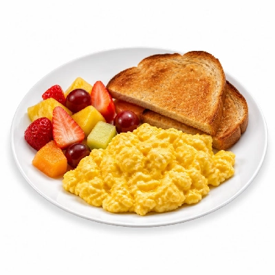 Black Bear Diner Breakfast Shasta Scramble with Fruit and Toast