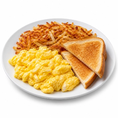 Black Bear Diner Breakfast Shasta Scramble with Hash Browns and Toast