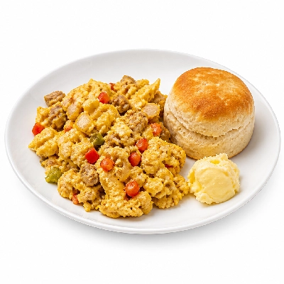 Black Bear Diner Breakfast Southern Scramble Include Biscuit and Butter Blend