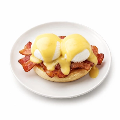 Black Bear Diner Breakfast Specialty California Bacon Benedict with Hash Browns