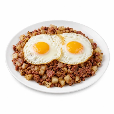 Black Bear Diner Breakfast Specialty Corned Beef Hash & Eggs with Hash Browns