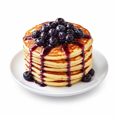 Black Bear Diner Breakfast Sweet Cream Pancakes! Blueberry Full Stack