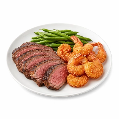 Black Bear Diner Dinner Black Bear Combos Deep-Fried Shrimp & Tri-Tip Steak with Italian Green Beans