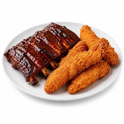 Black Bear Diner Dinner Combos BBQ Ribs and Chicken Strips High Range
