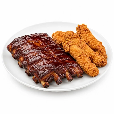 Black Bear Diner Dinner Combos BBQ Ribs and Chicken Strips Low Range