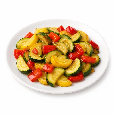 Black Bear Diner Dinner Extras Seasonal Vegetables with Zucchini Squash and Red Bell Pepper