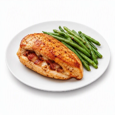 Black Bear Diner Dinner Good Old-Fashioned Comfort Bacon Stuffed Chicken with Italian Green Beans