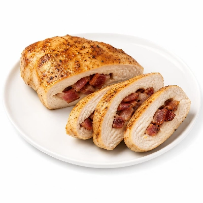Black Bear Diner Dinner Good Old-Fashioned Comfort Bacon Stuffed Chicken with Linguica Beans