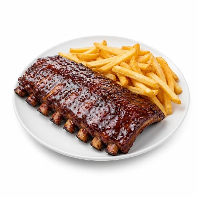 Black Bear Diner Dinner Good Old-Fashioned Comfort BBQ Pork Ribs with Fries