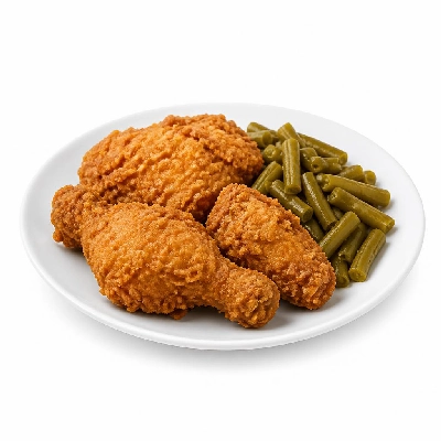 Black Bear Diner Dinner Good Old-Fashioned Comfort Fried Chicken with Linguica Beans