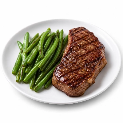 Black Bear Diner Dinner Steaks New York with Italian Green Beans