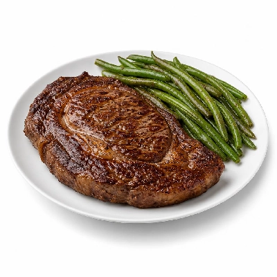 Black Bear Diner Dinner Steaks Rib Eye with Italian Green Beans