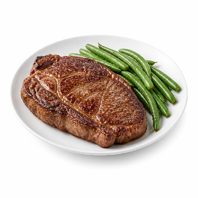 Black Bear Diner Dinner Steaks Rib Eye with Linguica Beans