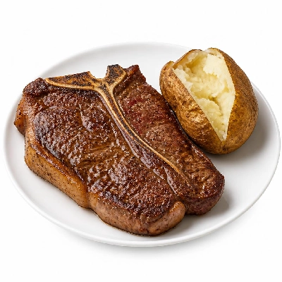 Black Bear Diner Dinner Steaks T-Bone with Baked