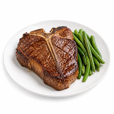 Black Bear Diner Dinner Steaks T-Bone with Linguica Baked Beans