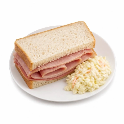 Black Bear Diner Lunch a Little Less Half Ham Sandwich with Cole Slaw