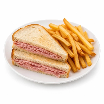 Black Bear Diner Lunch a Little Less Half Ham Sandwich with Fries