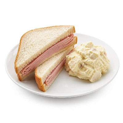 Black Bear Diner Lunch a Little Less Half Ham Sandwich with Potato Salad