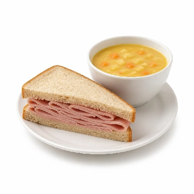Black Bear Diner Lunch a Little Less Half Ham Sandwich with Soup