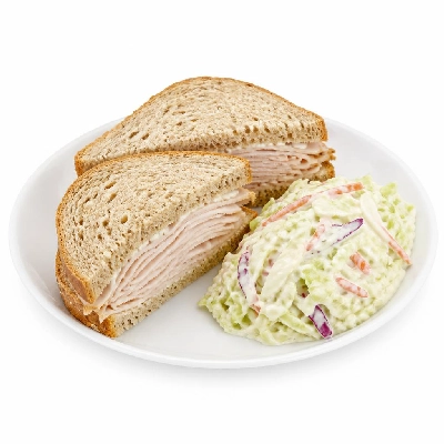 Black Bear Diner Lunch a Little Less Half Turkey Sandwich Cole Slaw