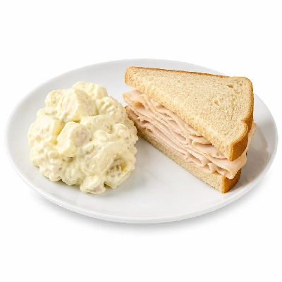 Black Bear Diner Lunch a Little Less Half Turkey Sandwich with Potato Salad
