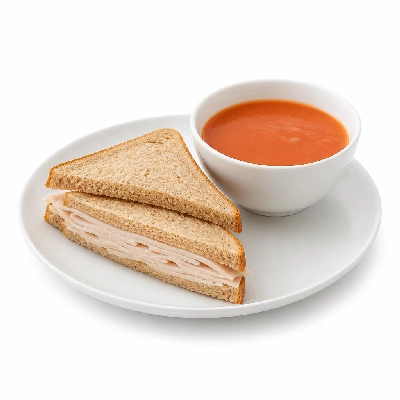Black Bear Diner Lunch a Little Less Half Turkey Sandwich with Soup