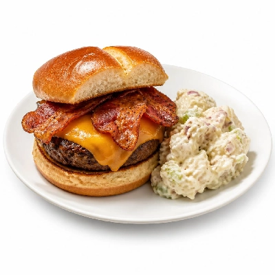 Black Bear Diner Lunch Big Bear Burgers Bob's Bacon Burger Potato Salad