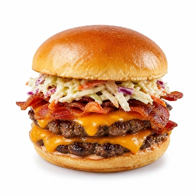 Black Bear Diner Lunch Burger Stacks Bacon Cheddar Stuffed Cole Slaw