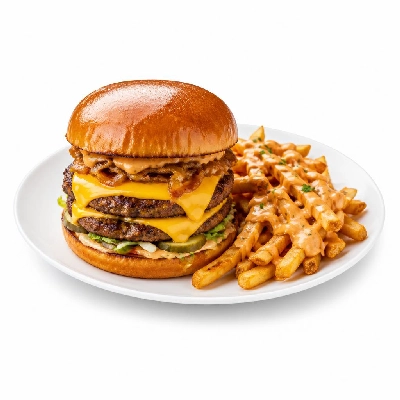 Black Bear Diner Lunch Burger Stacks California Fries