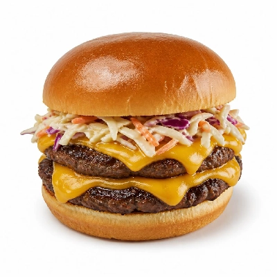 Black Bear Diner Lunch Burger Stacks Shasta Cheese Cole Slaw