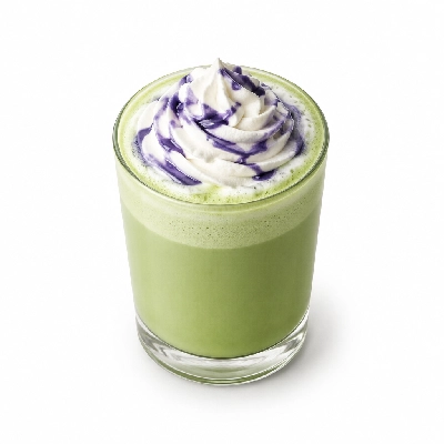 Black Sheep Coffee Blueberry Matcha Latte Soya Milk & Whipped Cream Large