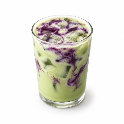 Black Sheep Coffee Iced Blueberry Matcha Latte Soya Milk Large