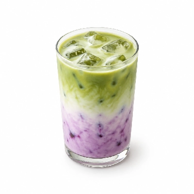 Black Sheep Coffee Iced Blueberry Matcha Latte Whole Milk Large