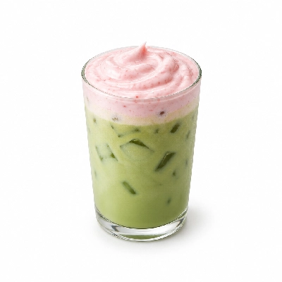 Black Sheep Coffee Iced Strawberries & Cream Matcha Soya Milk Large