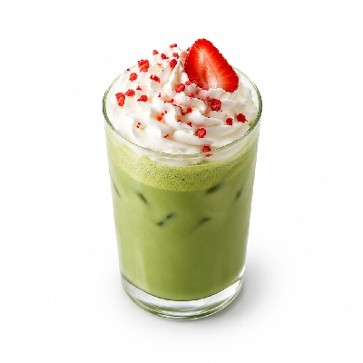 Black Sheep Coffee Strawberries & Cream Matcha Latte Almond Milk & Whipped Cream Regular